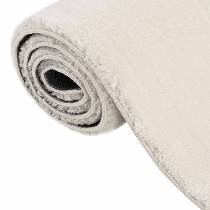 Tappeto Lavabile Soffice Pelo Corto 160x230cm Antiscivolo Crema
