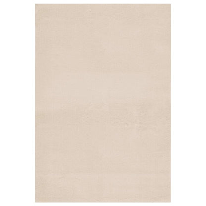 Tappeto Lavabile Soffice Pelo Corto 160x230cm Antiscivolo Beige