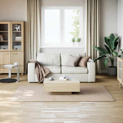 Tappeto Lavabile Soffice Pelo Corto 160x230cm Antiscivolo Beige