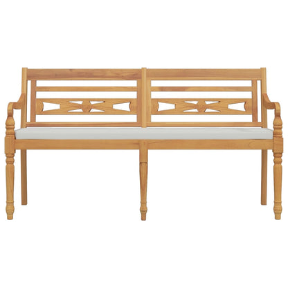 Panchina Batavia con Cuscino 150 cm in Legno Massello di Teak