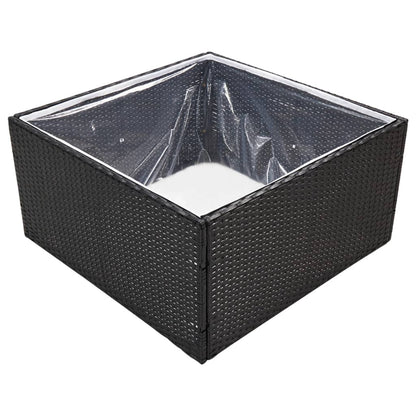 Fioriera da Giardino Nero 80x80x40 cm in Polyrattan