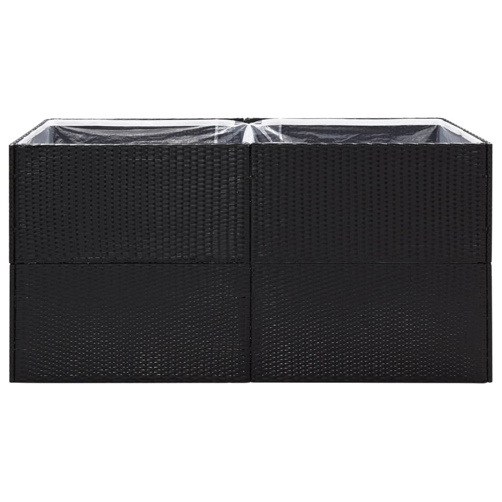Fioriera da Giardino Nero 157x80x80 cm in Polyrattan