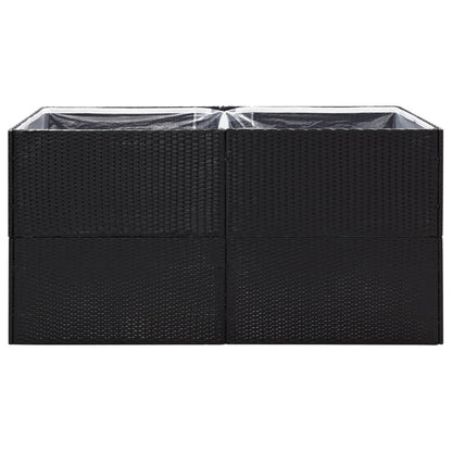 Fioriera da Giardino Nero 157x80x80 cm in Polyrattan
