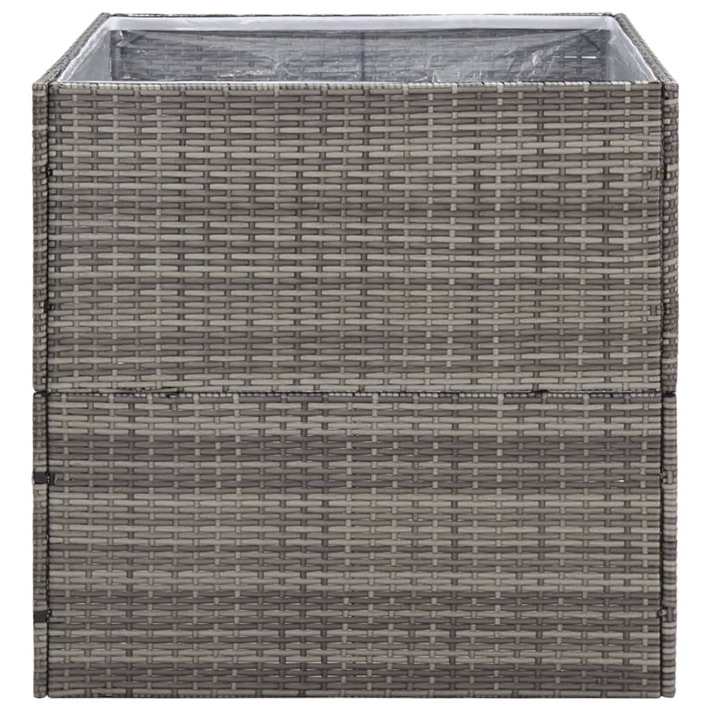 Fioriera da Giardino Grigia 80x80x80 cm in Polyrattan