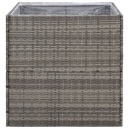 Fioriera da Giardino Grigia 80x80x80 cm in Polyrattan