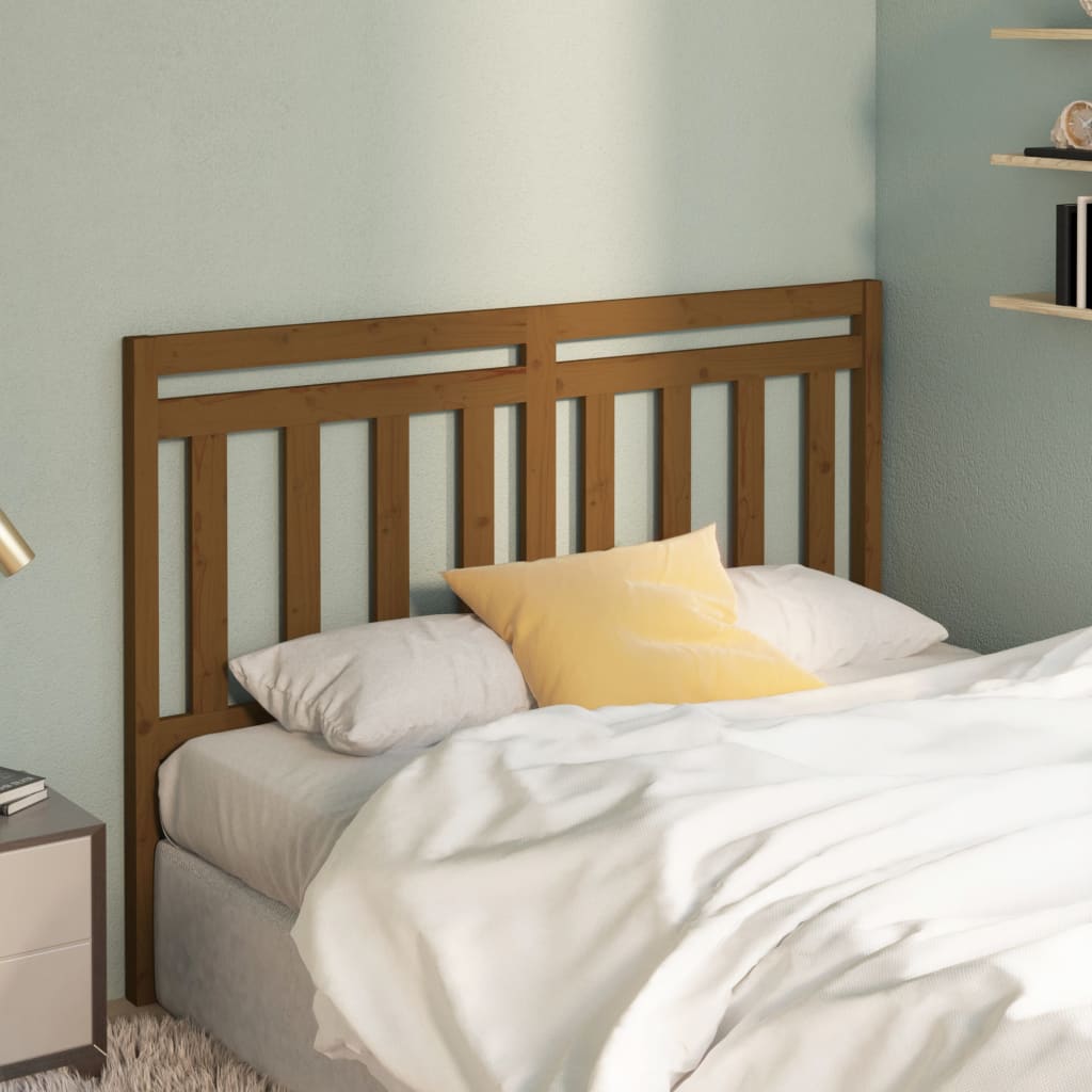 Testiera per Letto ambra 126x4x100 cm in Legno Massello di Pino