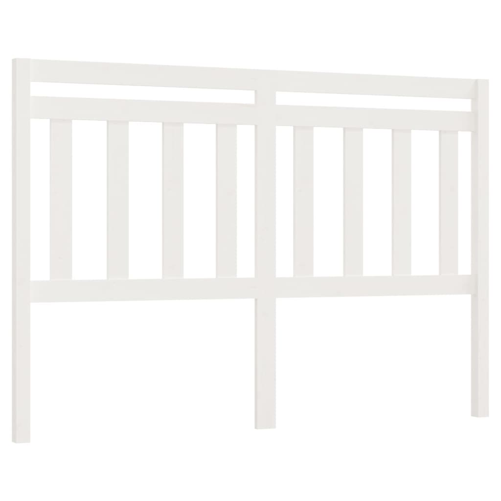Testiera per Letto Bianca 140x4x100cm in Legno Massello di Pino