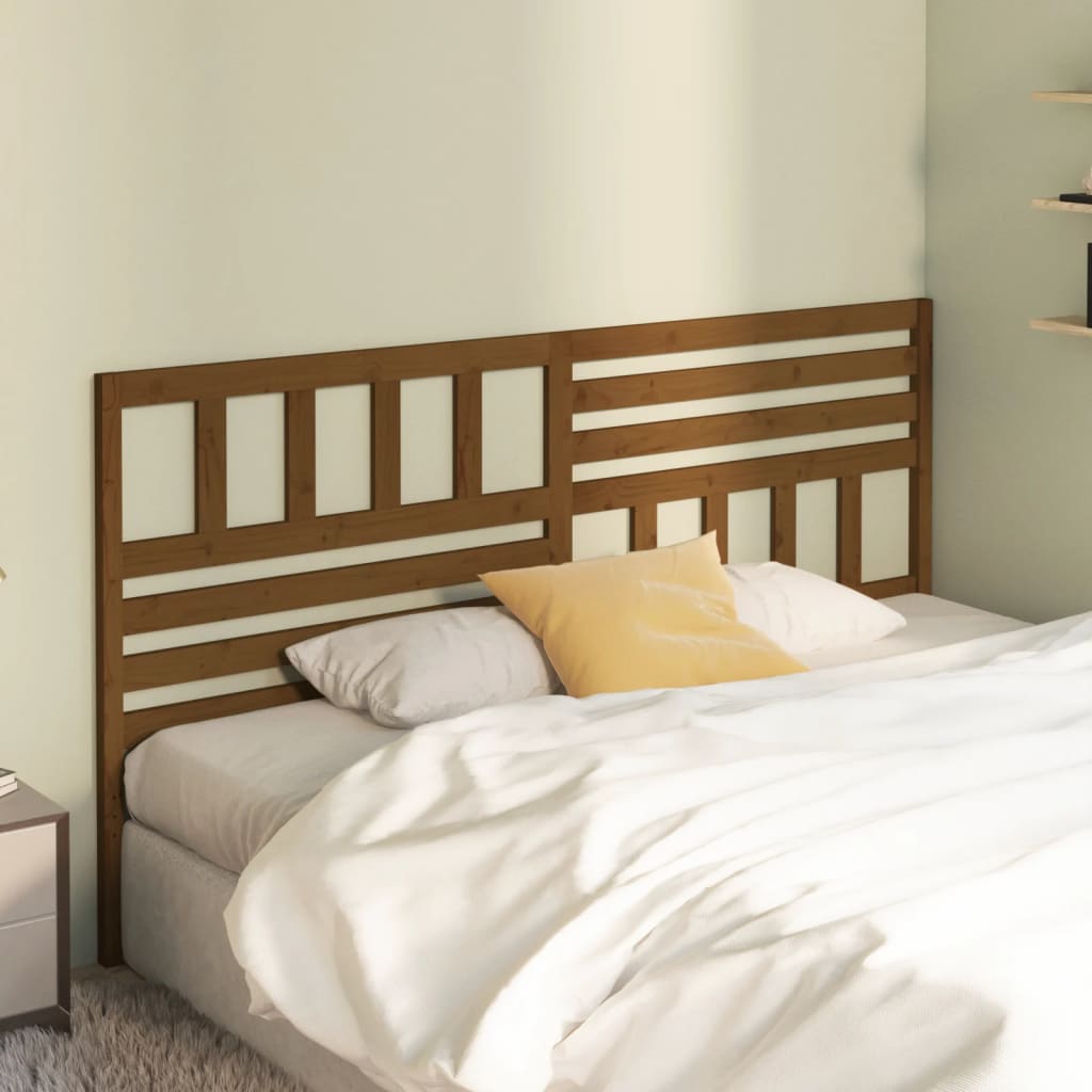 Testiera per Letto ambra 206x4x100 cm in Legno Massello di Pino