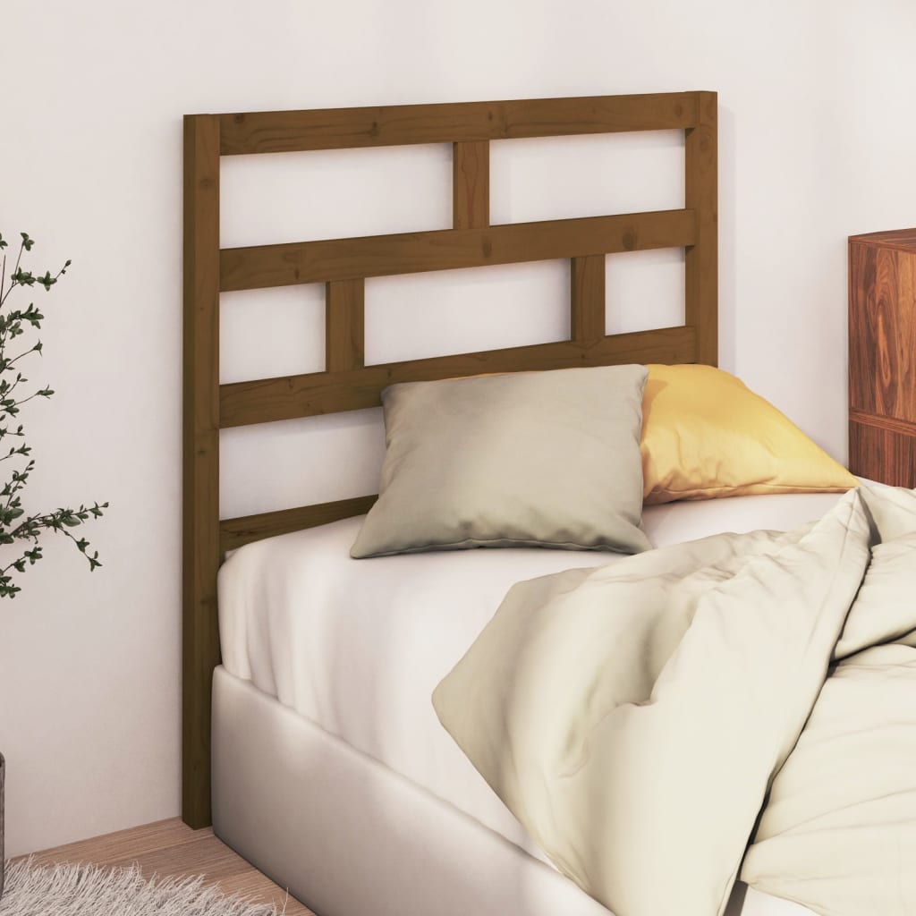Testiera per Letto ambra 81x4x100 cm in Legno Massello di Pino