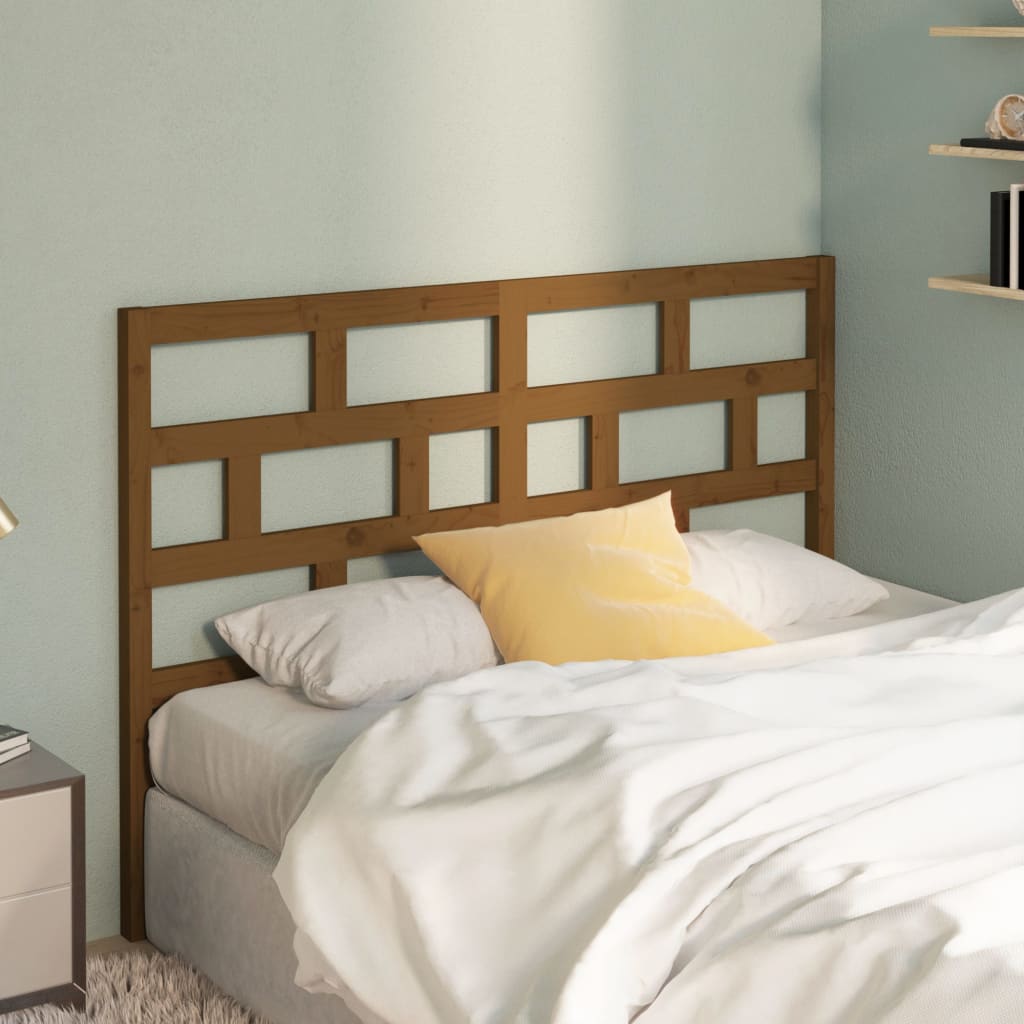 Testiera per Letto ambra 166x4x100 cm in Legno Massello di Pino