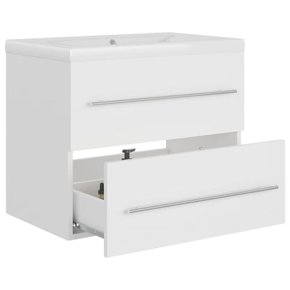 Mobile con Lavandino Integrato Bianco in Legno Multistrato