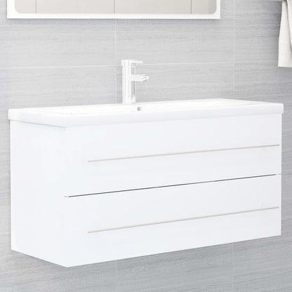 Mobile con Lavabo Integrato Bianco in Legno Multistrato