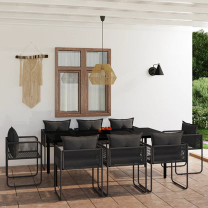 Set da Pranzo da Giardino 9 pz Nero
