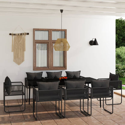 Set da Pranzo da Giardino 9 pz Nero
