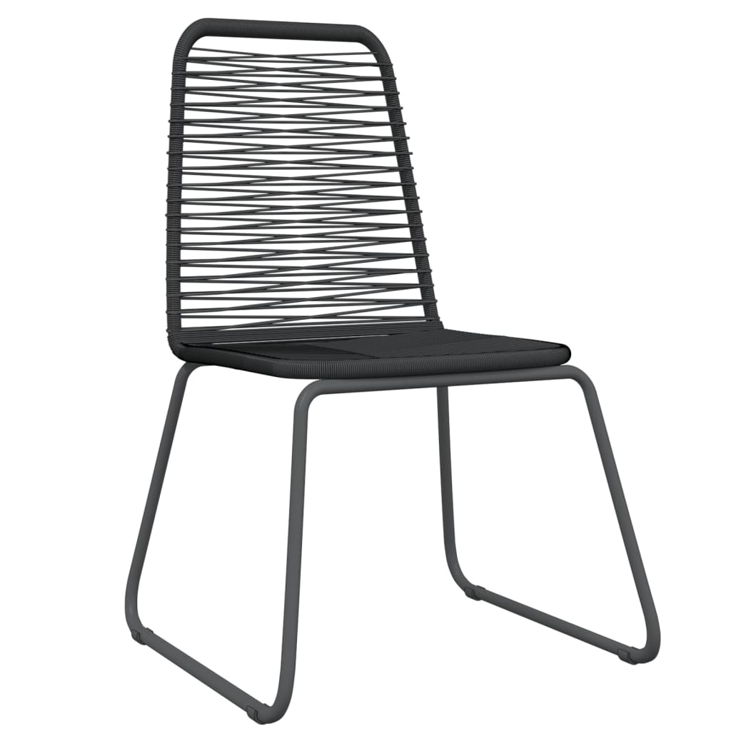 Set da Pranzo per Giardino 7 pz con Cuscini Nero