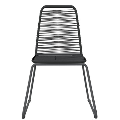 Set da Pranzo per Giardino 7 pz con Cuscini Nero