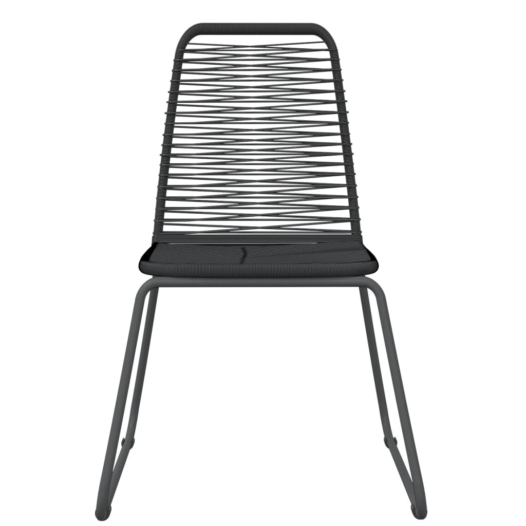 Set da Pranzo per Giardino 7 pz con Cuscini Nero