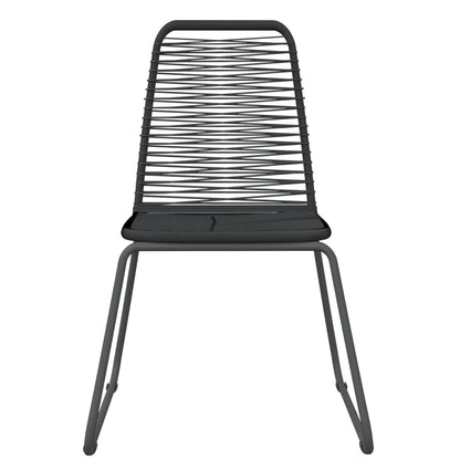 Set da Pranzo per Giardino 7 pz con Cuscini Nero