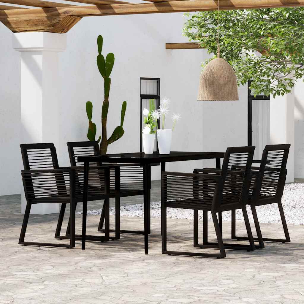 Set Mobili da Pranzo per Giardino 5 pz Nero