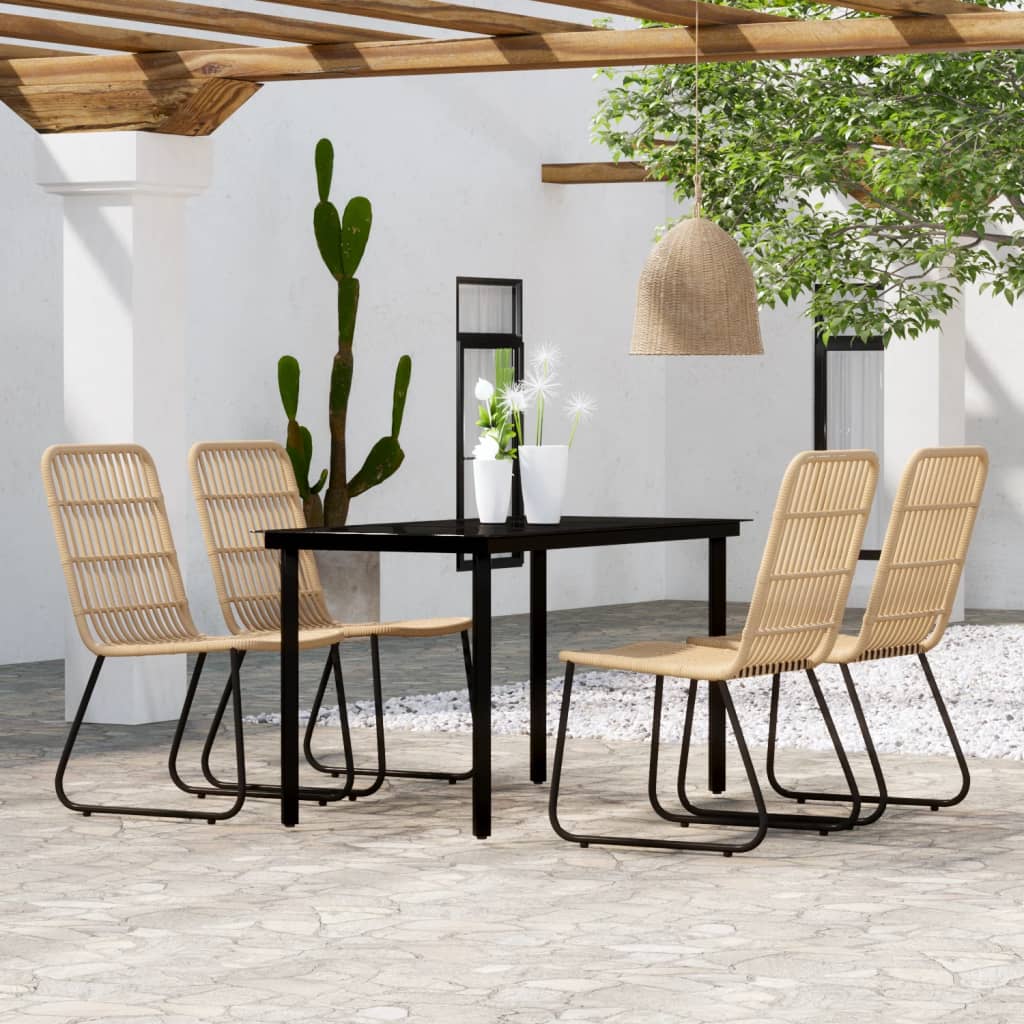 Set Mobili da Pranzo per Giardino 5 pz Rovere