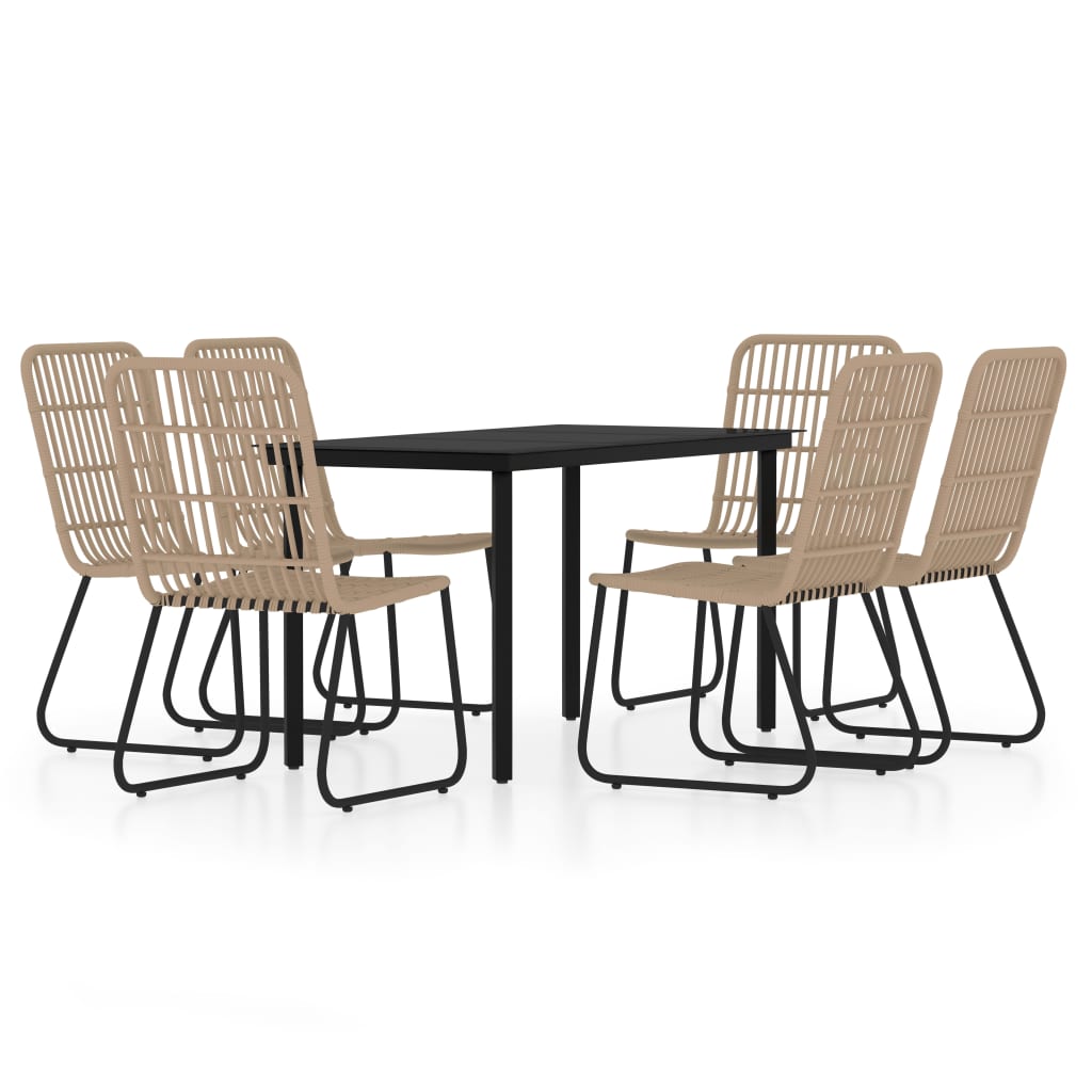 Set Mobili da Pranzo da Giardino 7 pz Rovere