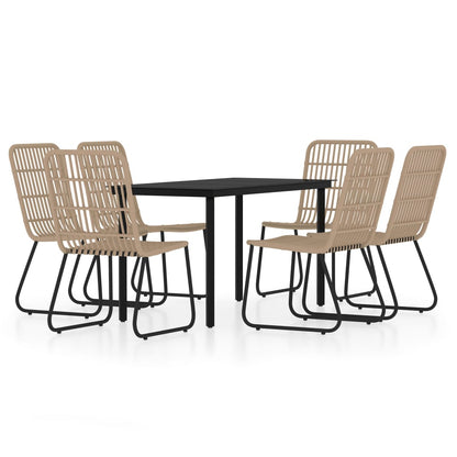 Set Mobili da Pranzo da Giardino 7 pz Rovere