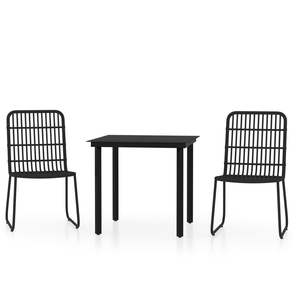 Set da Pranzo da Giardino 3 pz Nero