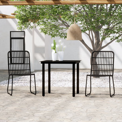 Set da Pranzo da Giardino 3 pz Nero