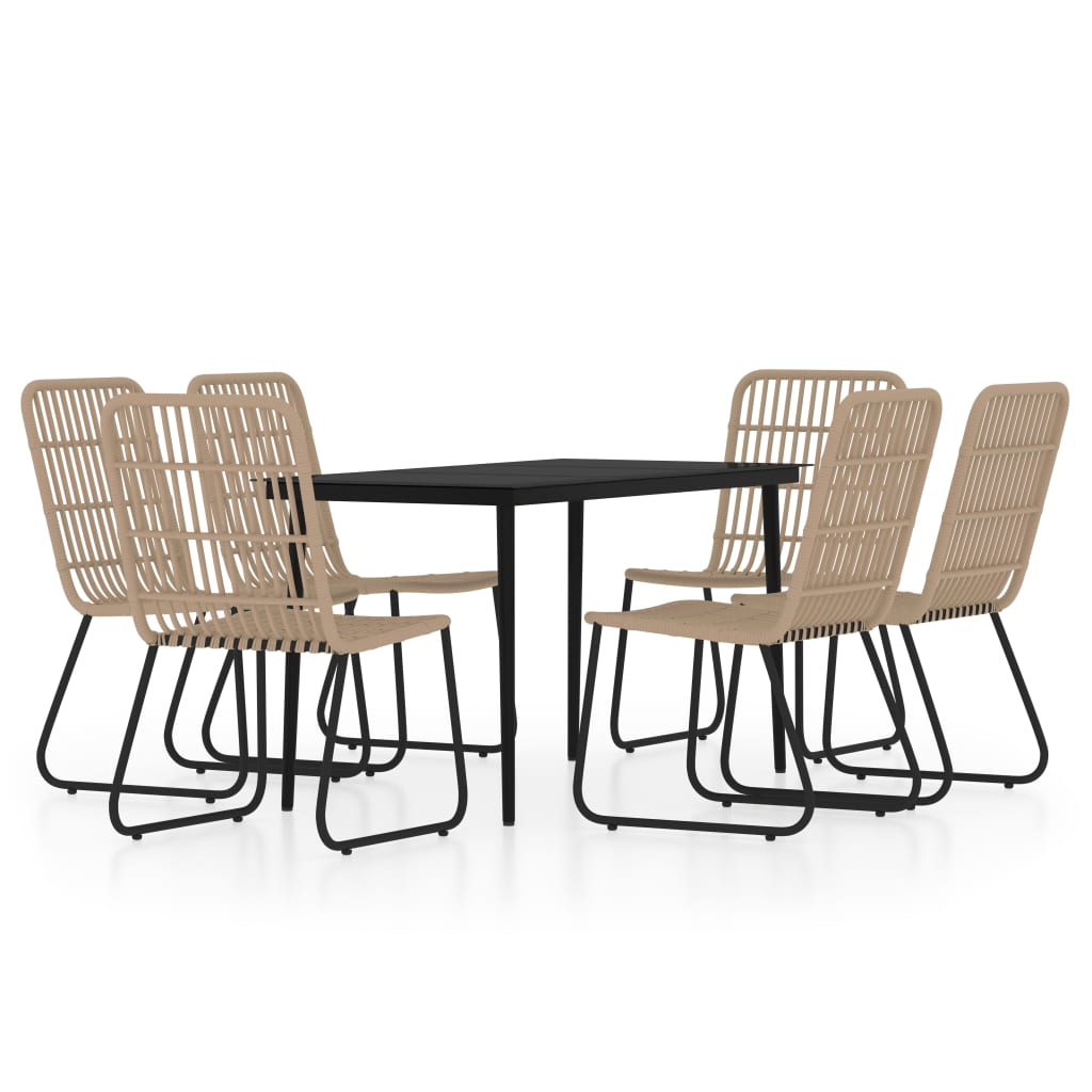 Set Mobili da Pranzo per Giardino 7 pz Rovere