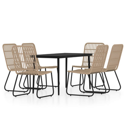 Set Mobili da Pranzo per Giardino 7 pz Rovere
