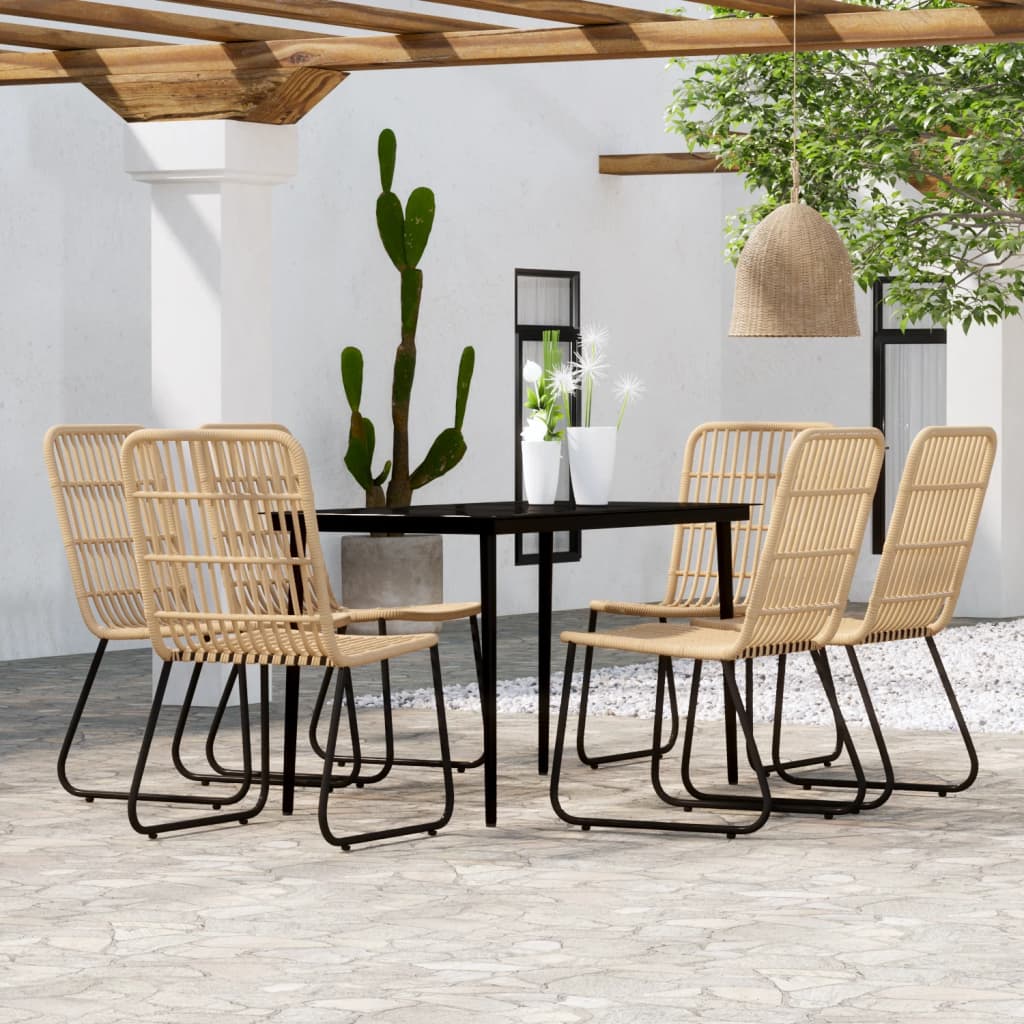 Set Mobili da Pranzo per Giardino 7 pz Rovere