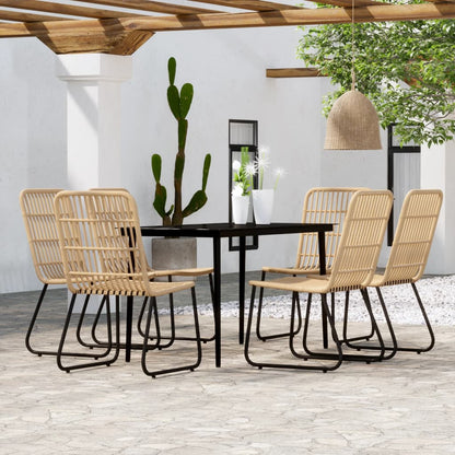 Set Mobili da Pranzo per Giardino 7 pz Rovere