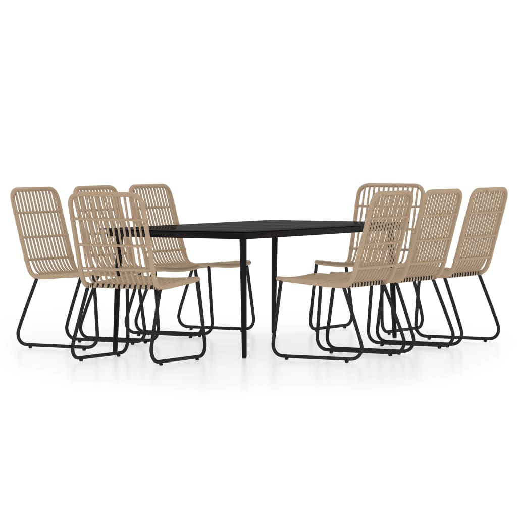 Set da Pranzo per Giardino97 pz con Cuscini Rovere