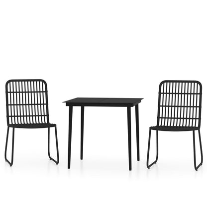 Set da Pranzo da Giardino 3 pz Nero