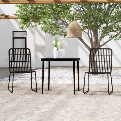 Set da Pranzo da Giardino 3 pz Nero