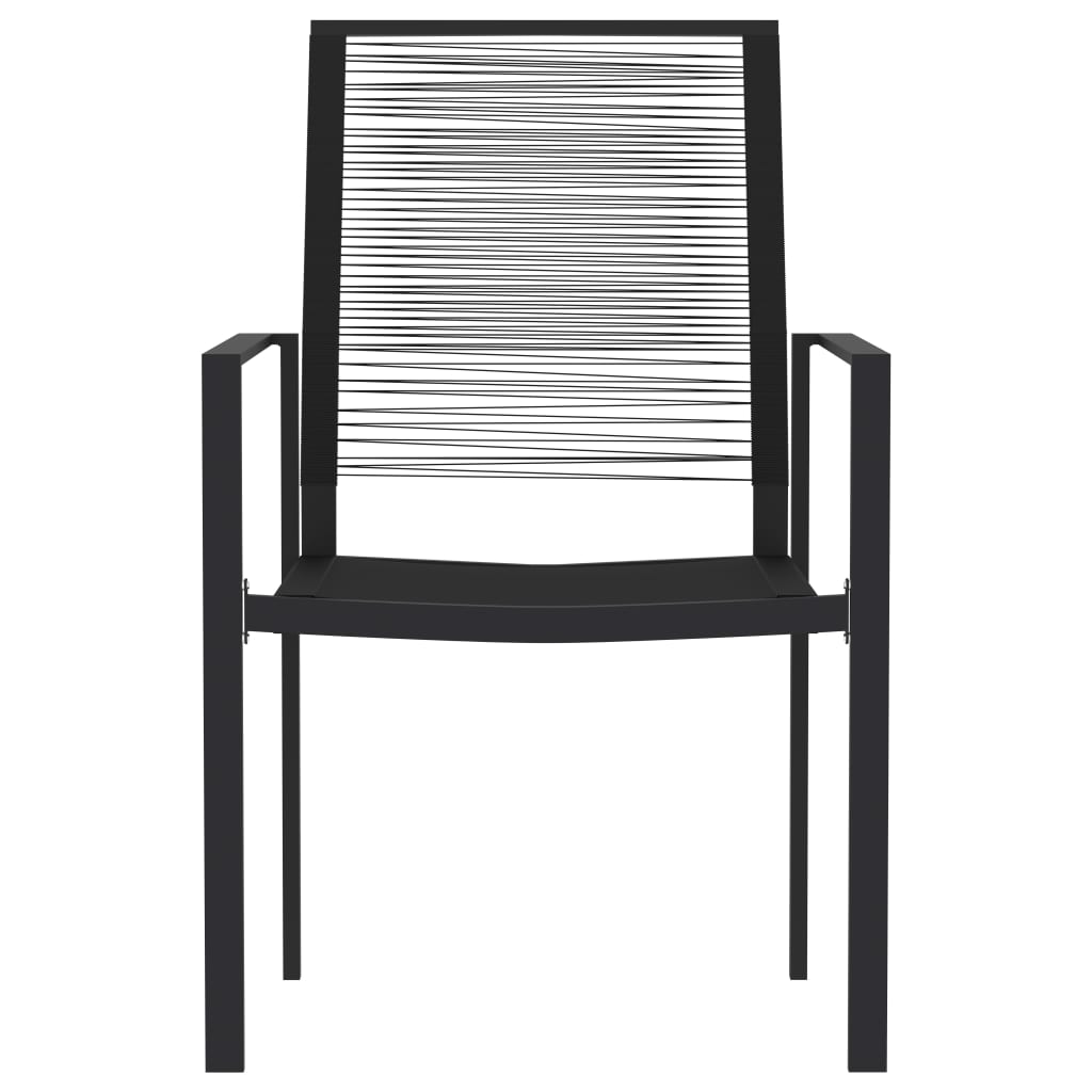 Set Mobili da Pranzo da Giardino 9 pz con Cuscini Nero