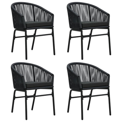 Set da Pranzo per Giardino 5 pz Nero