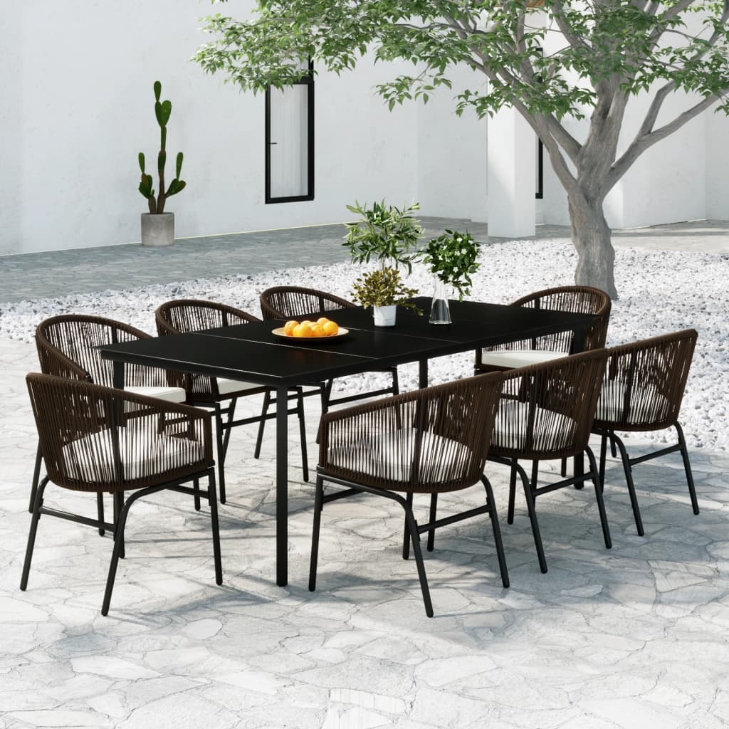 Set da Pranzo da Giardino 9 pz Marrone