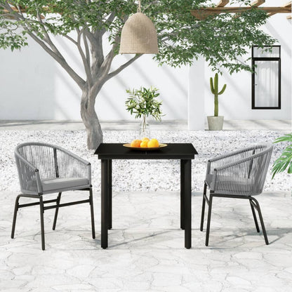 Set Mobili da Pranzo per Giardino 3 pz Grigio