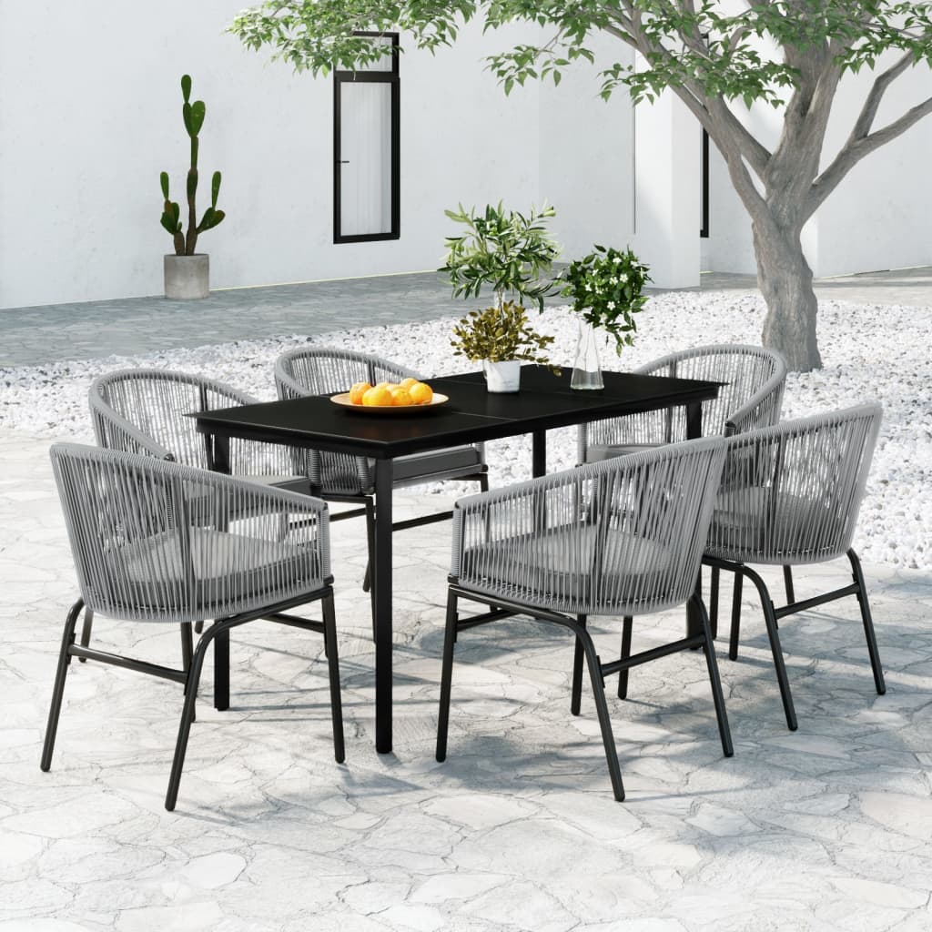 Set Mobili da Pranzo per Giardino 7 pz Antracite