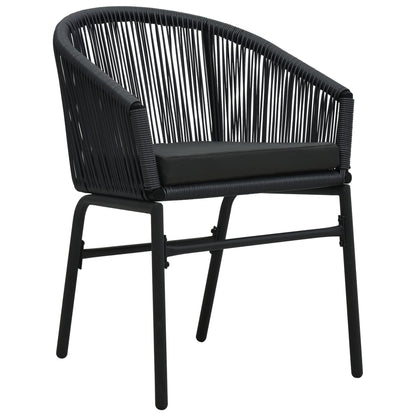 Set da Pranzo per Giardino 5 pz Nero