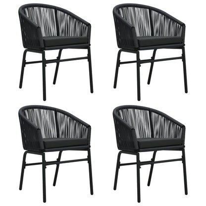 Set da Pranzo per Giardino 5 pz Nero