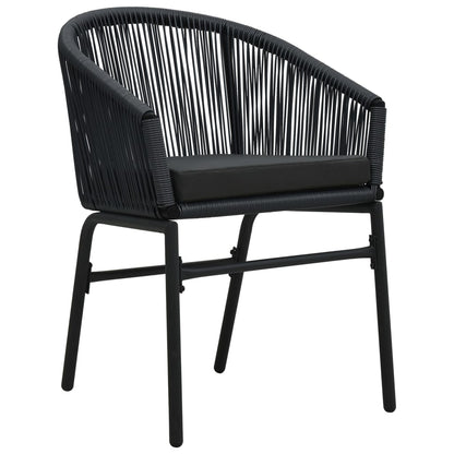 Set da Pranzo per Giardino 5 pz Nero