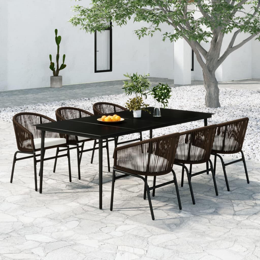 Set da Pranzo da Giardino 7 pz Marrone
