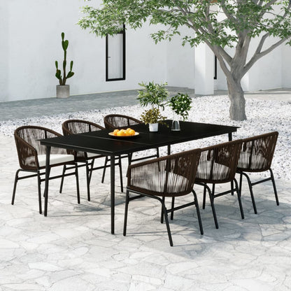 Set da Pranzo da Giardino 7 pz Marrone
