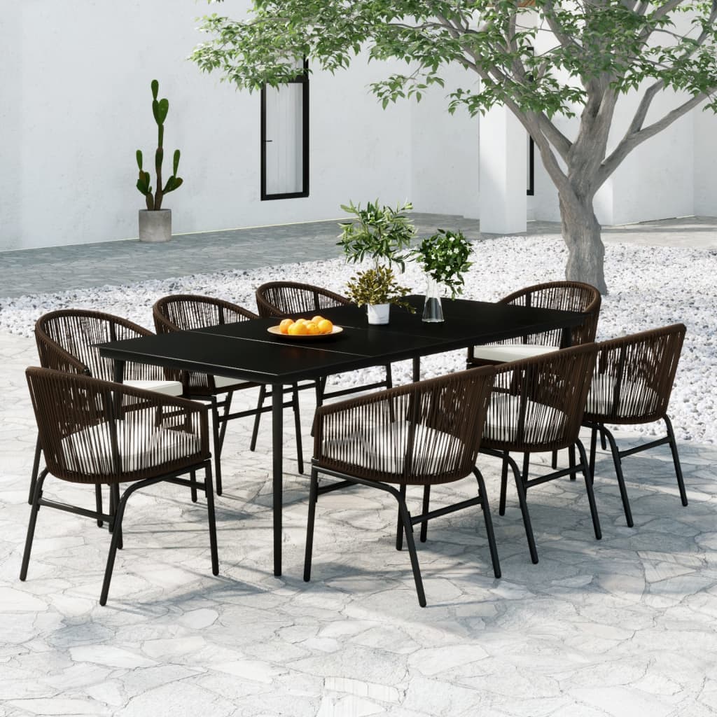 Set da Pranzo da Giardino 9 pz Marrone