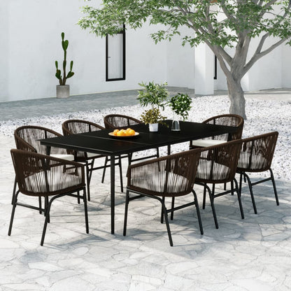 Set da Pranzo da Giardino 9 pz Marrone