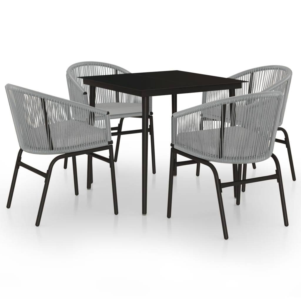 Set da Pranzo da Giardino 5 pz Grigio