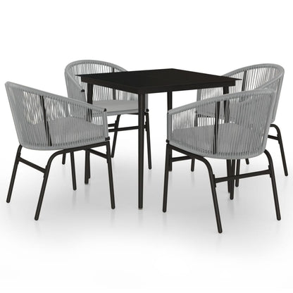 Set da Pranzo da Giardino 5 pz Grigio