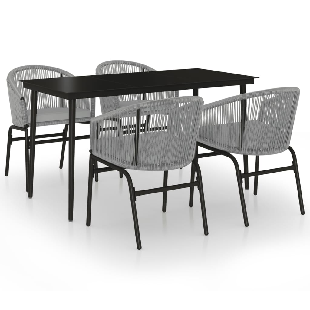Set da Pranzo da Giardino 5 pz Grigio